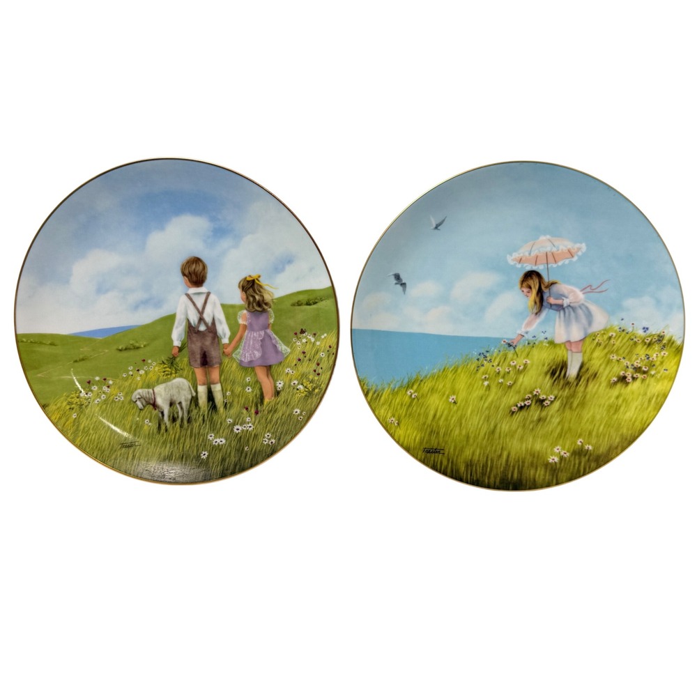 Rosenthal Lorraine Trester Romantic Paintings Plates Set of 2 Limited Edition
